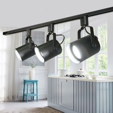 WONHA 圓筒軌道 1m + 3p 軌道燈, 黑色