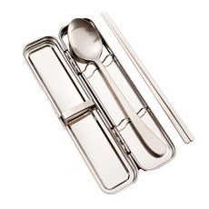 RAONNURI 成人靜音餐具組 B款, 單色, 餐具盒+湯匙+筷子