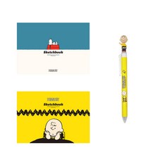 花生速寫本墊型2種+史努比人物吉祥物圓珠筆套組隨機出貨, B4, 20張