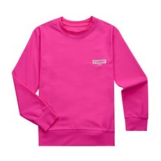 兒童羅紋抗菌防曬衣寬鬆版大學T LE21-11