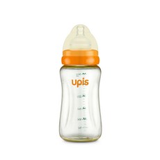 upis 優質PPSU嬰兒奶瓶, 橘色, 奶瓶(含奶嘴)+蓋子, 300ml, 1組