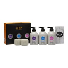 BORYEONG MUD Mud系列沐浴組 香皂 2入+健髮洗髮精 500ml+護髮素 500ml+沐浴乳 485ml, 1套