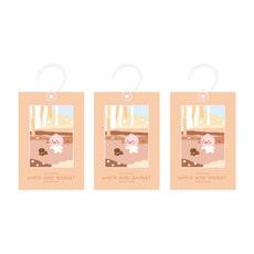 KAKAO FRIENDS 印花掛式香氛袋 白玫瑰香, 13克, 3個, 花香