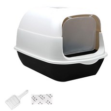 Solid Room 3層層疊貓砂盆, 1個, 黑色