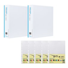 ECO Chungwoon D形環活頁夾3孔9cmA42p+筆芯鑲嵌0.8T100p套組, 白色（粘合劑），透明（鑲嵌）, 1套