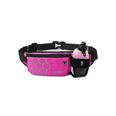 DGT 六角形運動防水腰包, 深粉紅色