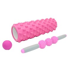 두베럴스 폼롤러 + 마사지볼 + 마사지봉 세트, 핑크, 1개
