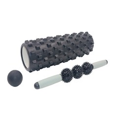 두베럴스 폼롤러 + 마사지볼 + 마사지봉 세트, 블랙, 1개