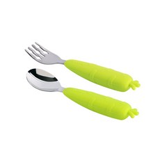 monee 孩童餐具組, 綠色, 湯匙+叉子
