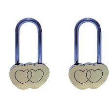 Pop MINDS金屬金色愛心愛情情侶鎖 大型, 2個