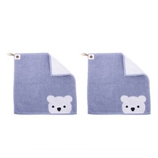 SOLIDROOM Lifestyle 白熊擦手巾, 藍色, 2個