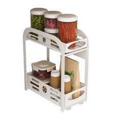 2層間隙抽屜式置物架, 白色的, 1個