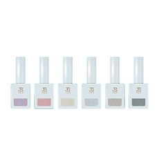 JB 亮粉美甲油 11ml 6件組, 混色, 1套