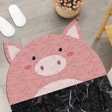 動物臉半圓PVC絲圈地墊, 03