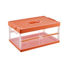 穩柄透明折疊盒, 紅色的, 1個