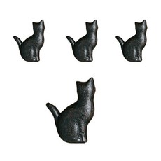 Littlelin 鑄鐵貓咪抽屜櫃門把手 B 53 x 42 mm, 4個