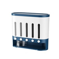 藍色一鍵式穀物收納盒 6格, 1個