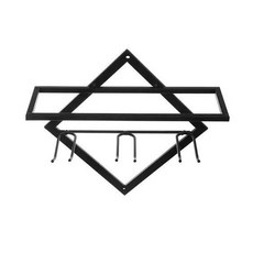 Aroi方形壁掛式酒架 酒杯掛勾型, 黑色, 1個