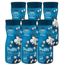 거버 퍼프 바닐라 과자, 바닐라맛, 42g, 6개