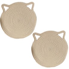 YANGSONS COMPANY 貓用餐墊 2入, 米色, 30cm, 2個