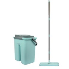 Mayaring半自動拖把+脫水桶+濕拖把 8入, 1套