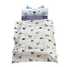 四季一體式午睡墊子+毯子組, 貓咪款