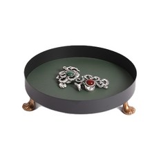 Dibleem 圓形珠寶飾品收納托盤 圓形 23cm, 黑色