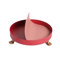 Dibleem 圓形珠寶飾品收納托盤 圓形 23cm, 粉紅色