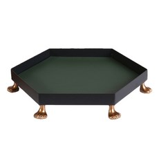 Deeblim 貓爪造型室內裝飾化妝品飾品收納盤 六角形, 深綠色