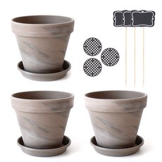 德國標準型玄武岩陶盆+花盆托盤 3P, 巧克力棕色, 1個