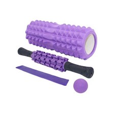 今天的 Homet 瑜伽泡沫滾軸 + 帶 + 球 + 按摩棒套組, 紫色的