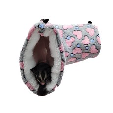 소동물 보온 소프트터널 놀이터, 하트그레이앤핑크, 1개