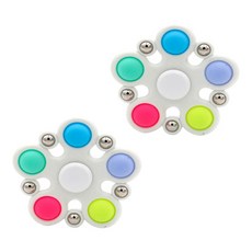 Roots指尖陀螺泡泡樂 5泡泡帶鋼 7.5*7.5cm 2入, 白色的