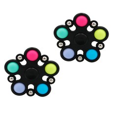 Roots指尖陀螺泡泡樂5泡泡帶鋼珠 7.5*7.5cm 2入, 黑色的