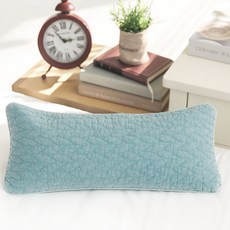 純棉顏料染扭紋絎縫扁柏枕, 淺綠色