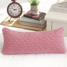 純棉顏料染扭紋絎縫扁柏枕, 淺粉色