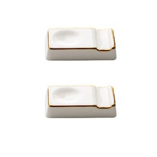 金色線條長方形筷架, 單色, 2個