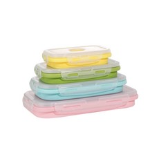 Plus&Joy矽膠折疊式密封容器 4種組, 1套