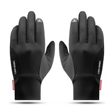 防寒 防風 刷毛 自行車手套 G064, 黑色, 1個