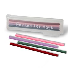 Bliss 孩童矽膠吸管開口型 22cm 4 種 + 獨家小袋套組, 1套