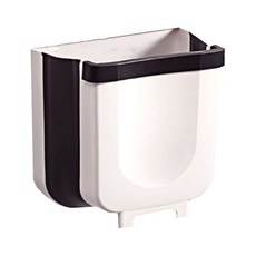 折疊門掛垃圾桶，白色中號+20個垃圾袋, 白色的, 1套