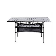 유스 조립식 캠핑테이블 + 수납매쉬망, 검은색