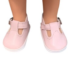 Paola Reina 寶拉瑞納球體關節娃娃用軟皮革風格搭扣單鞋, 粉紅色