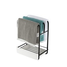 Aroi壁掛式抹布架廚房置物架, 黑色的, 1個