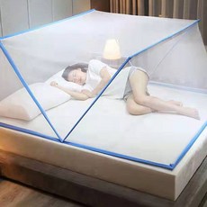 Dodo Factory綠色植物簡易折疊方形蚊帳, 藍色