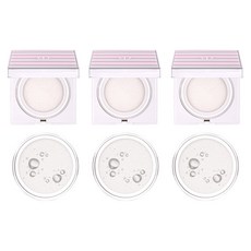 方形粉色氣墊粉餅 SPF50+ PA++++ 15g 3入+補充芯 3入, 90g, 1組