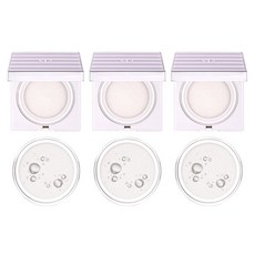 保濕防曬氣墊粉餅 SPF50+ PA++++ 15g 紫色 3入+補充蕊 3入, 1組