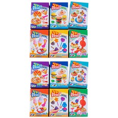 쥬크박스 3000 칼라 클레이 6종 x 2세트, 와플, 케이크, 아이스크림콘, 아이스크림, 피자, 햄버거