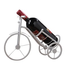 Jenari單一自行車形狀鋼材酒架收納置物架酒架, 白色的, 1個
