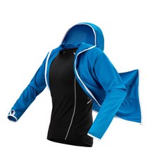 連帽防水服, 藍白色